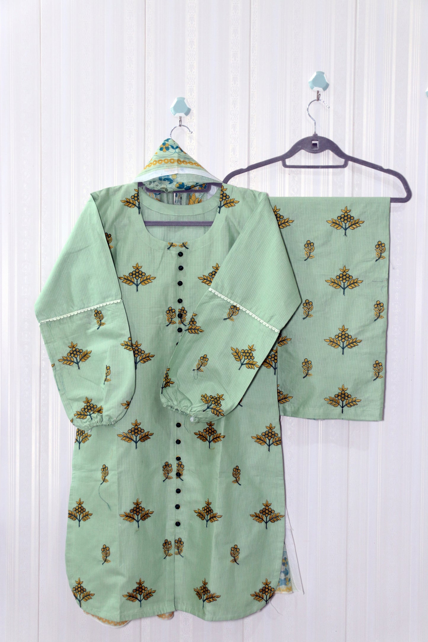 Three piece Embroidered Cotton Lawn