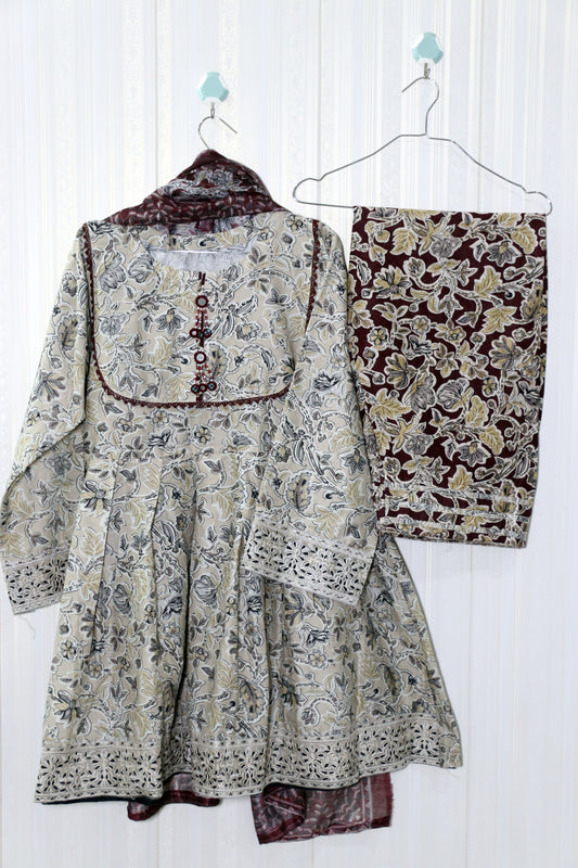 Farshi Shalwar with Frock Style Shirt