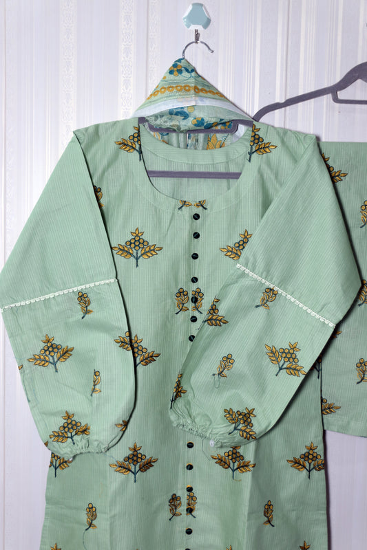 Three piece Embroidered Cotton Lawn